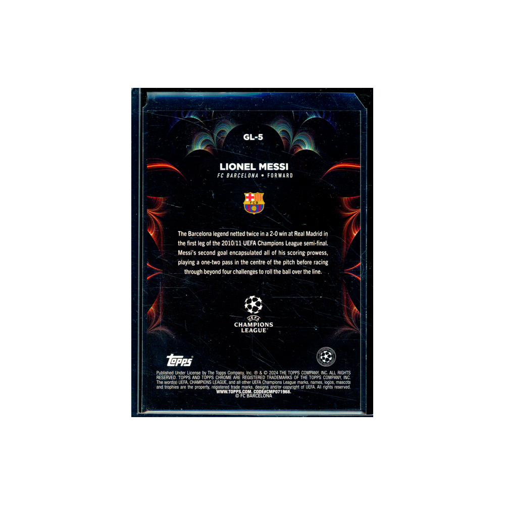 Lionel Messi 2024 Topps Chrome Golazo Yellow /125
