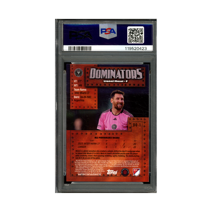 Lionel Messi 2024 Topps Finest MLS Finest Dominators PSA 10