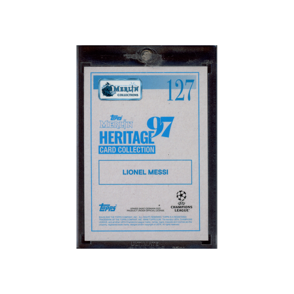 Lionel Messi 2022 Topps Merlin Heritage Action Auto Red Ice /10