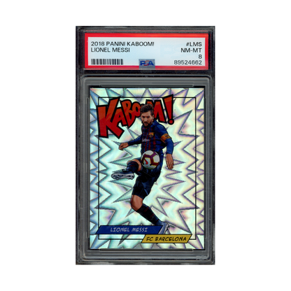 Messi 2018 Panini Kaboom PSA 8