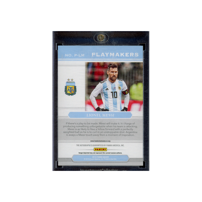 Lionel Messi 2019 Panini Soccer Playmakers Auto