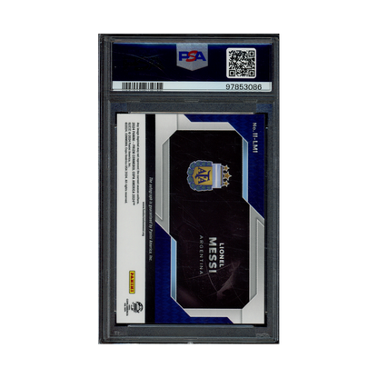 Lionel Messi 2024 Panini Prizm Copa America International Ink Auto PSA 10/10