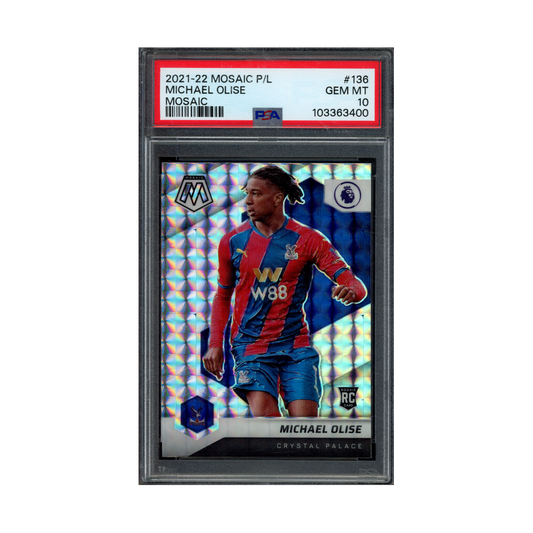 Michael Olise 2021-22 Panini Mosaic PL Soccer Mosaic Rookie PSA 10