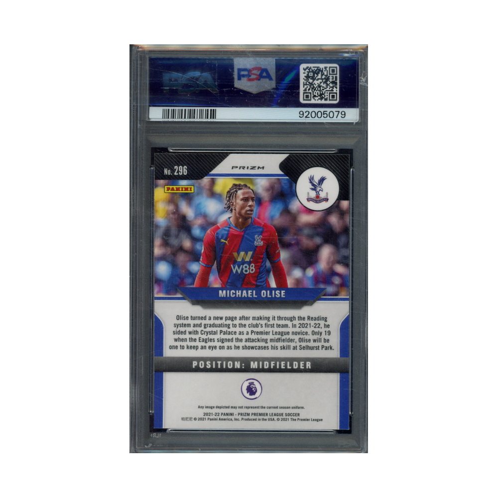 Michael Olise 2021 Panini Prizm PL Soccer Silver Prizm Rookie PSA 10