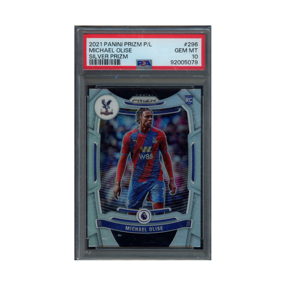 Michael Olise 2021 Panini Prizm PL Soccer Silver Prizm Rookie PSA 10