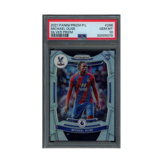 Michael Olise 2021 Panini Prizm PL Soccer Silver Prizm Rookie PSA 10