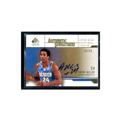 Andre Miller 2004 Upper Deck Authentic Signatures Auto Gold /50
