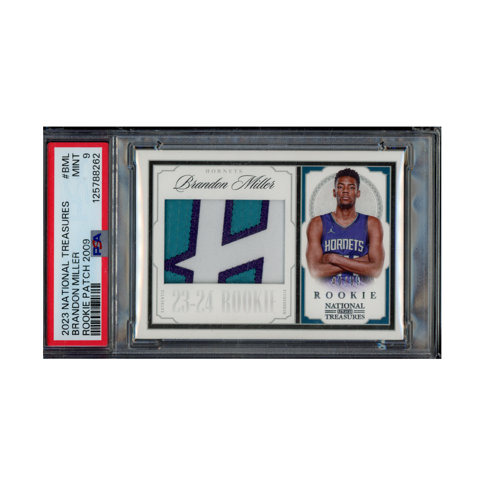 Brandon Miller 2023 Panini National Treasures Basketball Rookie Patch 2009 /99 PSA 9