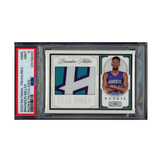 Brandon Miller 2023 Panini National Treasures Basketball Rookie Patch 2009 /99 PSA 9
