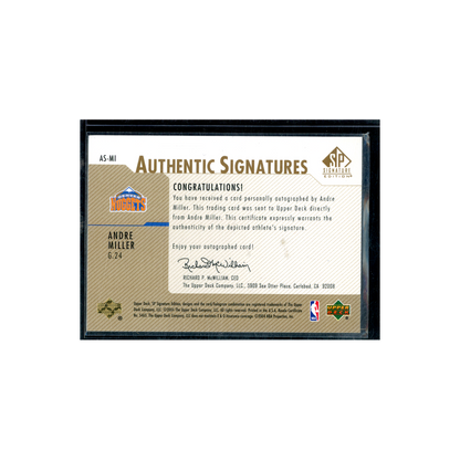 Andre Miller 2004 Upper Deck Authentic Signatures Auto Gold /50