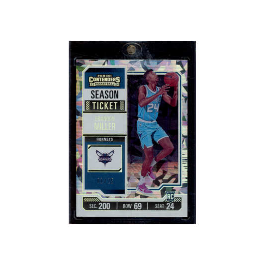 Brandon Miller 2023-24 Panini Contenders Basketball Season Ticket Rookie Cracked Ice /25