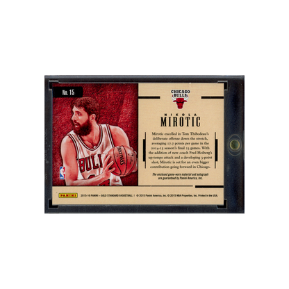 Nikola Mirotic 2015-16 Panini Gold Standard Basketball Marks of Gold Patch Auto /99