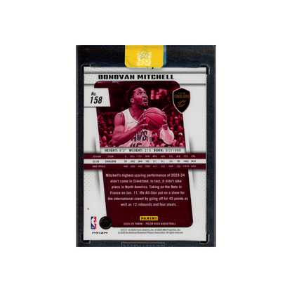 Donovan Mitchell 2024-25 Panini Prizm Deca Basketball Gold Prizm /10