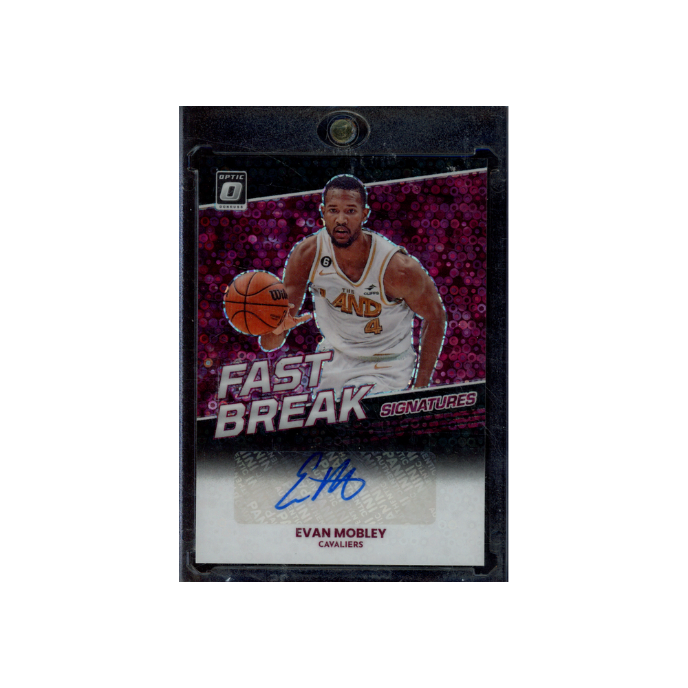 Evan Mobley 2022-23 Panini Donruss Optic Basketball Fast Break Auto Black 1/1