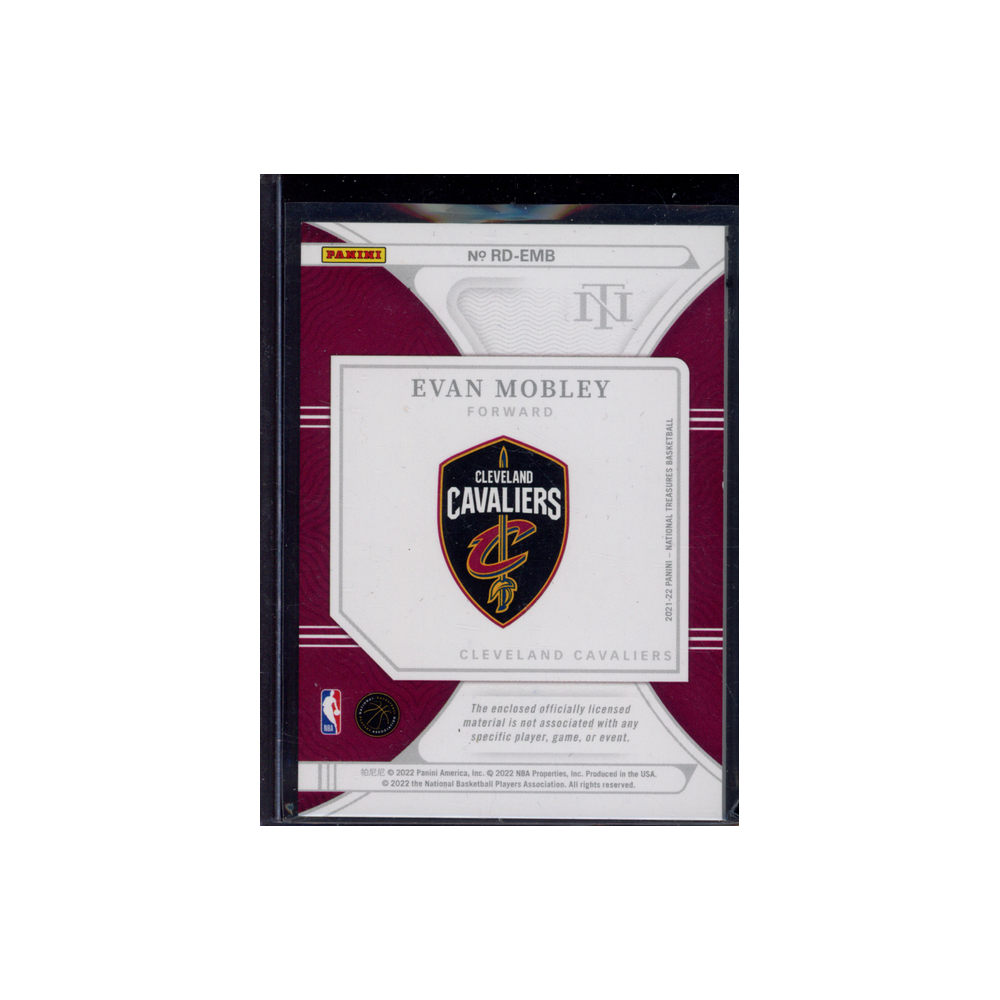 Evan Mobley 2021-22 Panini National Treasures Basketball Rookie Dual Patch /25