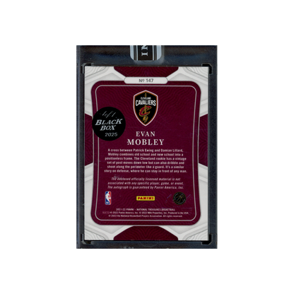 Evan Mobley 2021-22 Panini National Treasures Basketball True RPA Black Box 1/1
