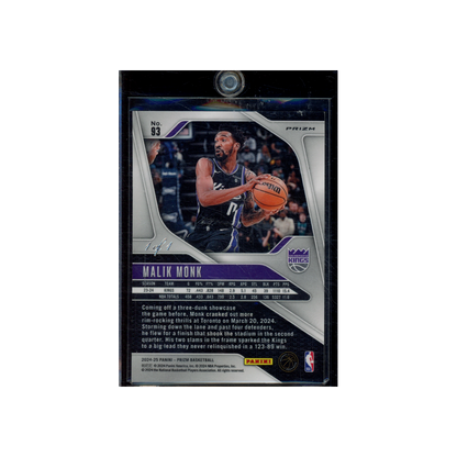 Malik Monk 2024-25 Panini Prizm Basketball Nebula Prizm 1/1