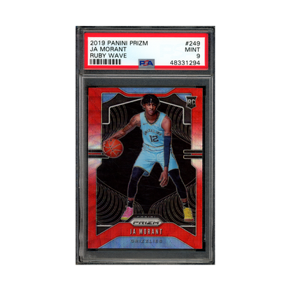 Ja Morant 2019 Panini Prizm Basketball Ruby Wave Prizm Rookie PSA 9