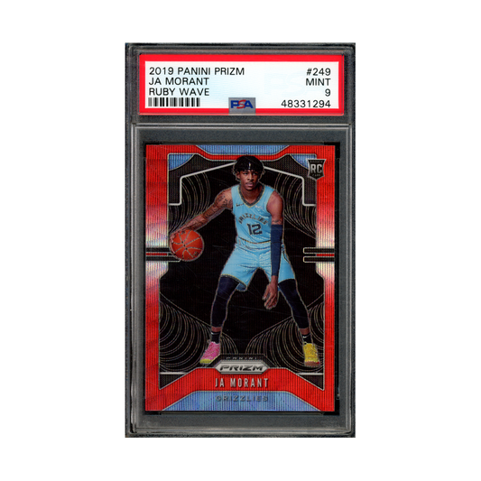 Ja Morant 2019 Panini Prizm Basketball Ruby Wave Prizm Rookie PSA 9