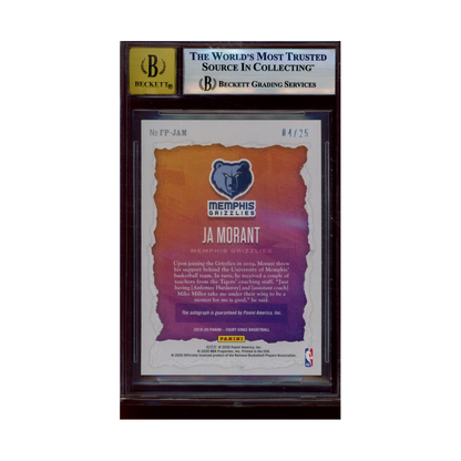 Ja Morant 2019-20 Panini Court Kings Basketball Fresh Paint Rookie Auto Jade /25 BGS 9/10