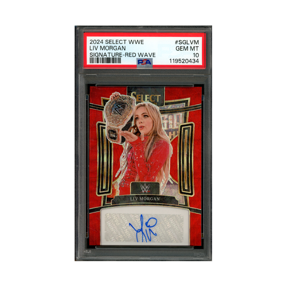 Liv Morgan 2024 Panini Select WWE Signature Red Wave Auto PSA 10