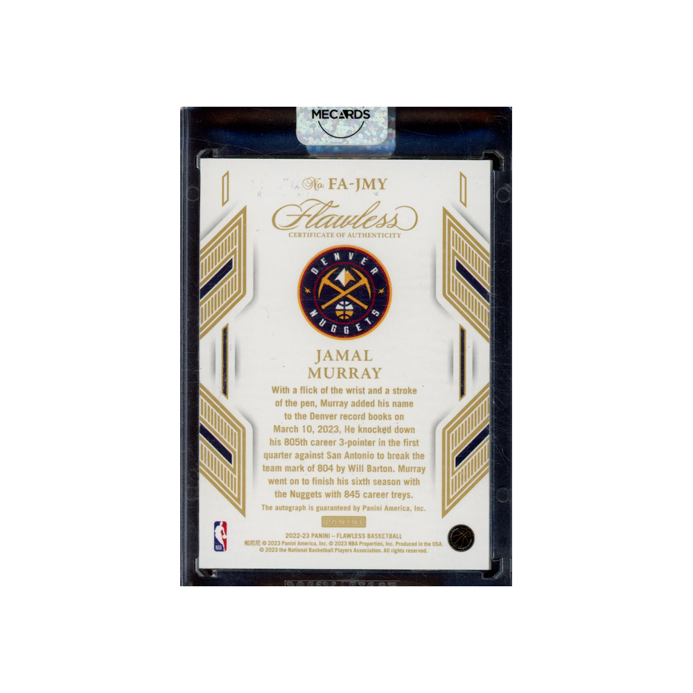 Jamal Murray 2022-23 Panini Flawless Basketball Auto Blue /8
