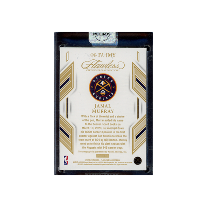 Jamal Murray 2022-23 Panini Flawless Basketball Auto Blue /8