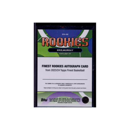 Kris Murray 2023-24 Topps Finest Basketball Rookies Auto /99