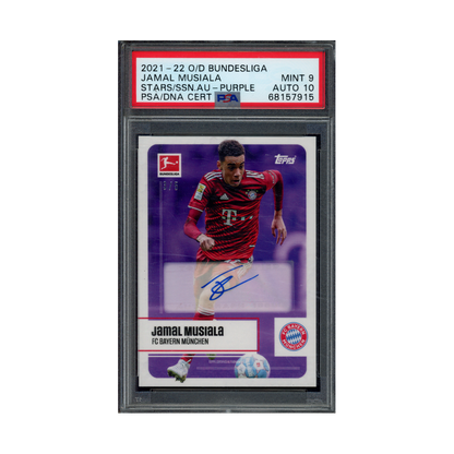 Jamal Musiala 2021-22 Bundesliga Stars of the Season Auto Purple /5 PSA 9/10