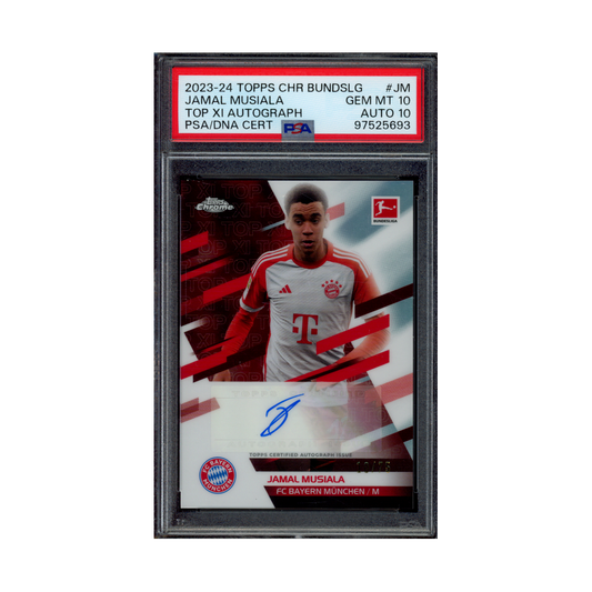 Jamal Musiala 2023-24 Topps Chrome Bundesliga Top XI Auto /75 PSA 10/10