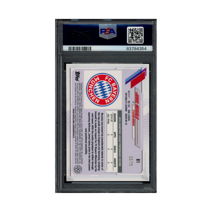 Jamal Musiala 2020 Topps Chrome UCL Sapphire Edition Green Rookie /75 PSA 10
