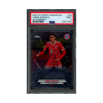 Jamal Musiala 2022-23 Topps Chrome Bayern Auto /75 PSA 9