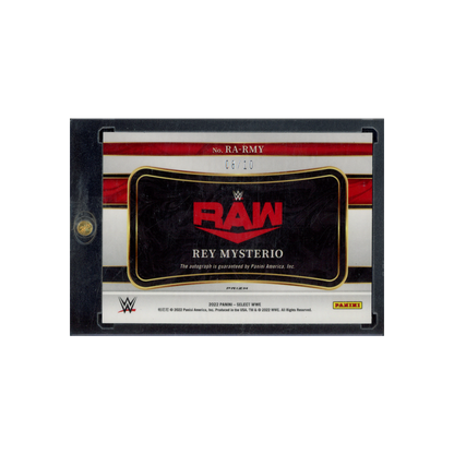 Rey Mysterio 2022 Panini Select WWE Ringside Action Signatures Auto Gold /10