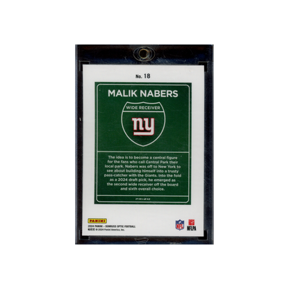 Malik Nabers 2024 Panini Donruss Optic Football Downtown Rookie