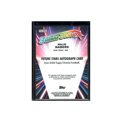 Malik Nabers 2024 Topps Chrome Football Future Stars Rookie Auto Red Refractor /5
