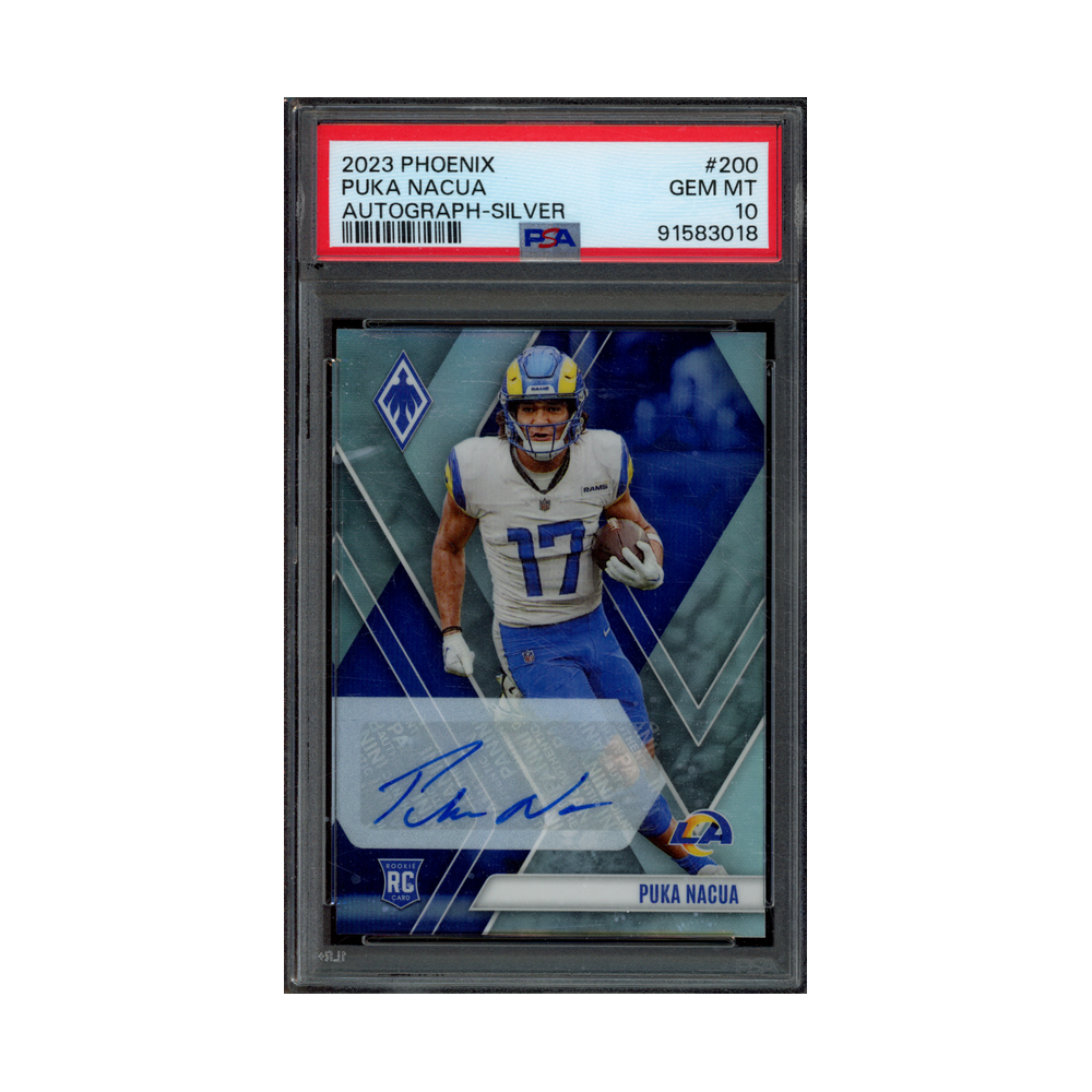 Puka Nacua 2023 Panini Phoenix Football Rookie Auto Silver PSA 10