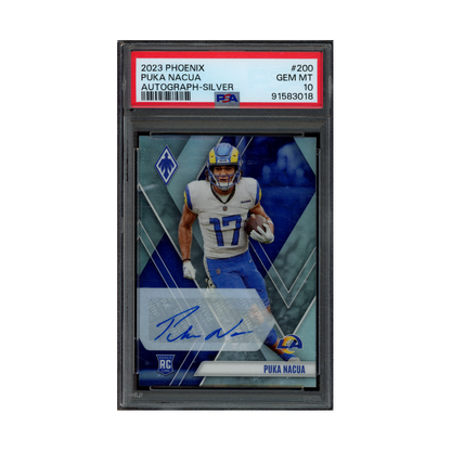 Puka Nacua 2023 Panini Phoenix Football Rookie Auto Silver PSA 10