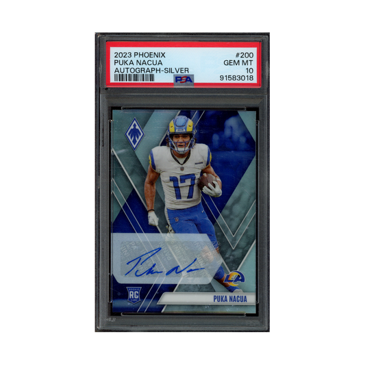 Puka Nacua 2023 Panini Phoenix Football Rookie Auto Silver PSA 10
