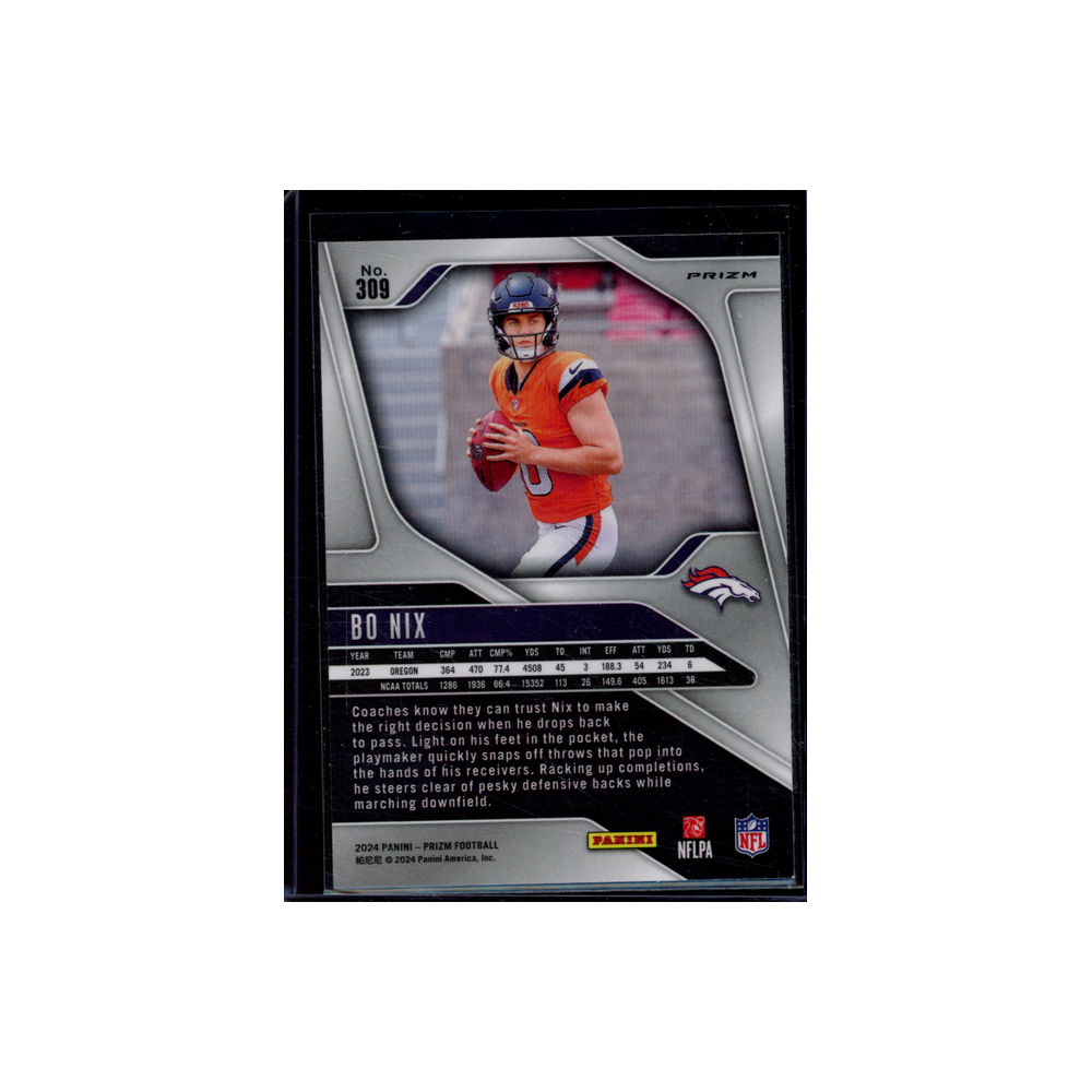 Bo Nix 2024 Panini Prizm Football Disco Prizm Rookie