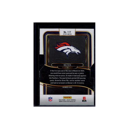 Bo Nix 2024 Panini Select Football Die-Cut Silver Prizm Rookie