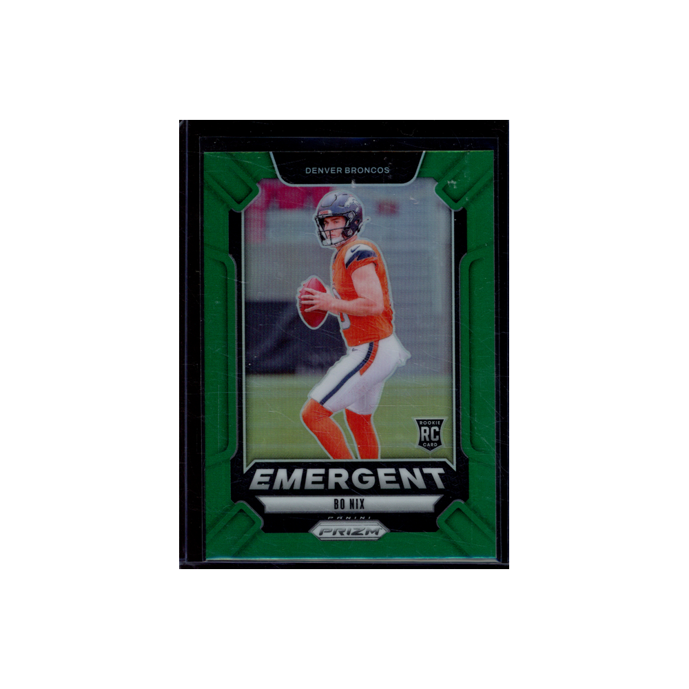 Bo Nix 2024 Panini Prizm Football Emergent Green Prizm Rookie