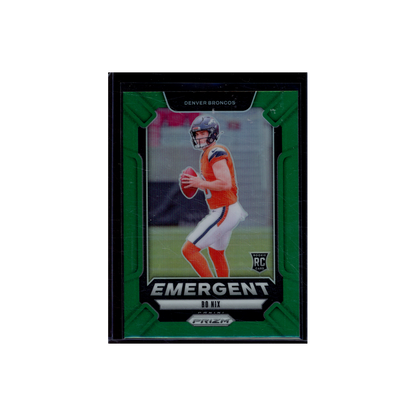 Bo Nix 2024 Panini Prizm Football Emergent Green Prizm Rookie