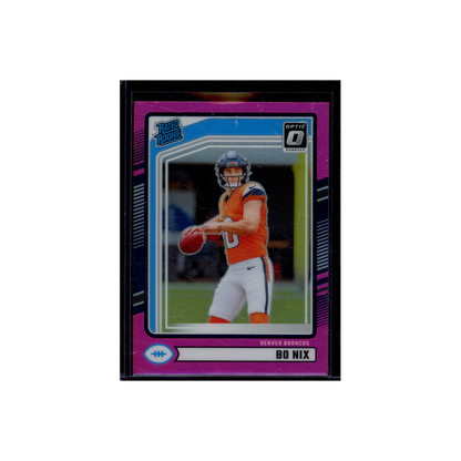 Bo Nix 2024 Panini Donruss Optic Football Rated Rookie Pink