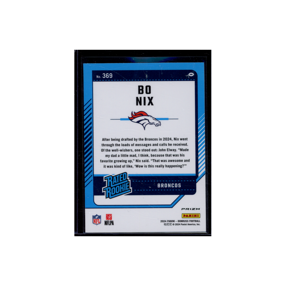 Bo Nix 2024 Panini Donruss Optic Football Rated Rookie Pink
