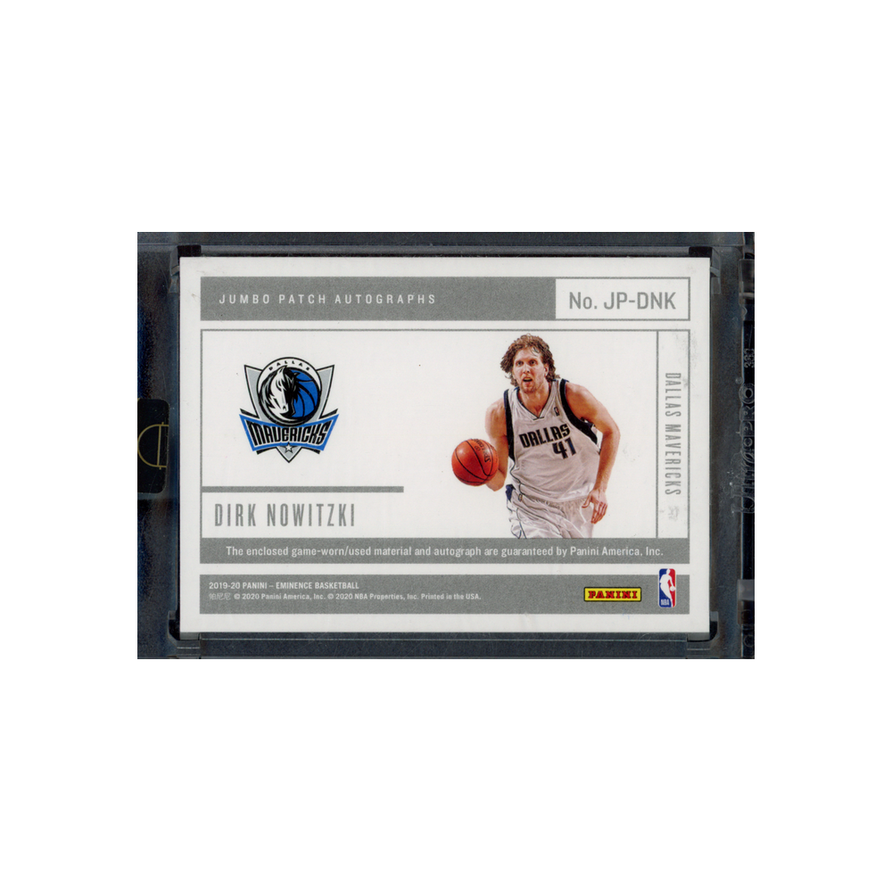 Dirk Nowitzki 2019-20 Panini Eminence Basketball Patch Auto Emerald /3