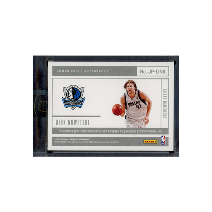 Dirk Nowitzki 2019-20 Panini Eminence Basketball Patch Auto /10
