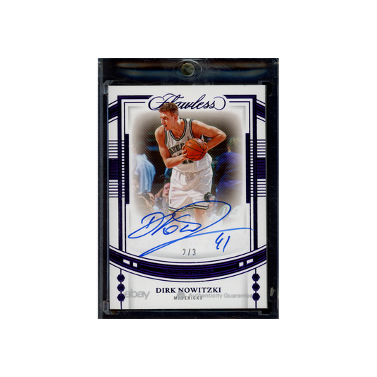 Dirk Nowitzki 2022-23 Panini Flawless Basketball Auto Purple /3