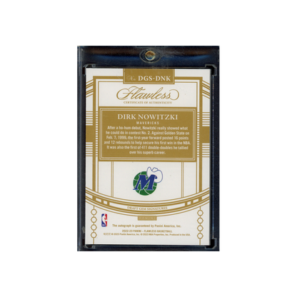 Dirk Nowitzki 2022-23 Panini Flawless Basketball Auto Purple /3