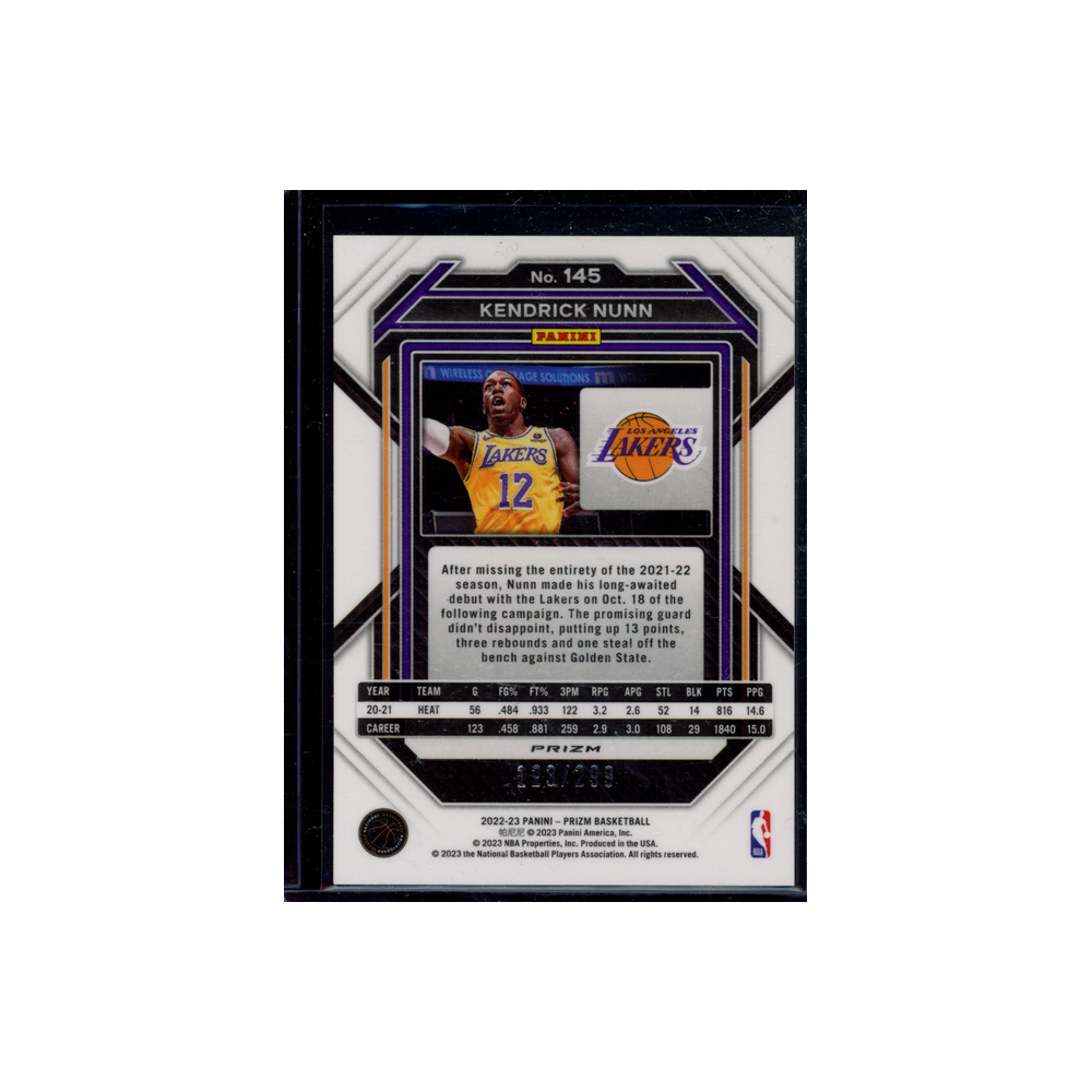 Kendrick Nunn 2022-23 Panini Prizm Basketball Red /299