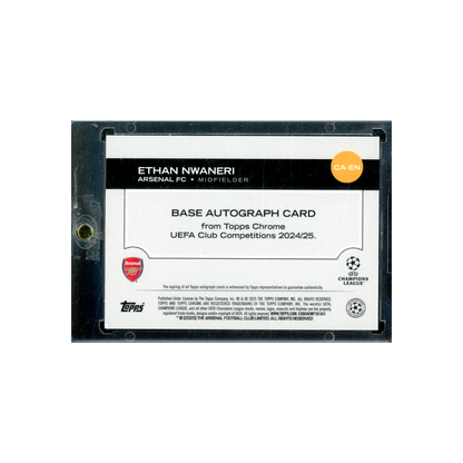 Ethan Nwaneri 2025 Topps Chrome Rookie Auto Gold Geometric /50